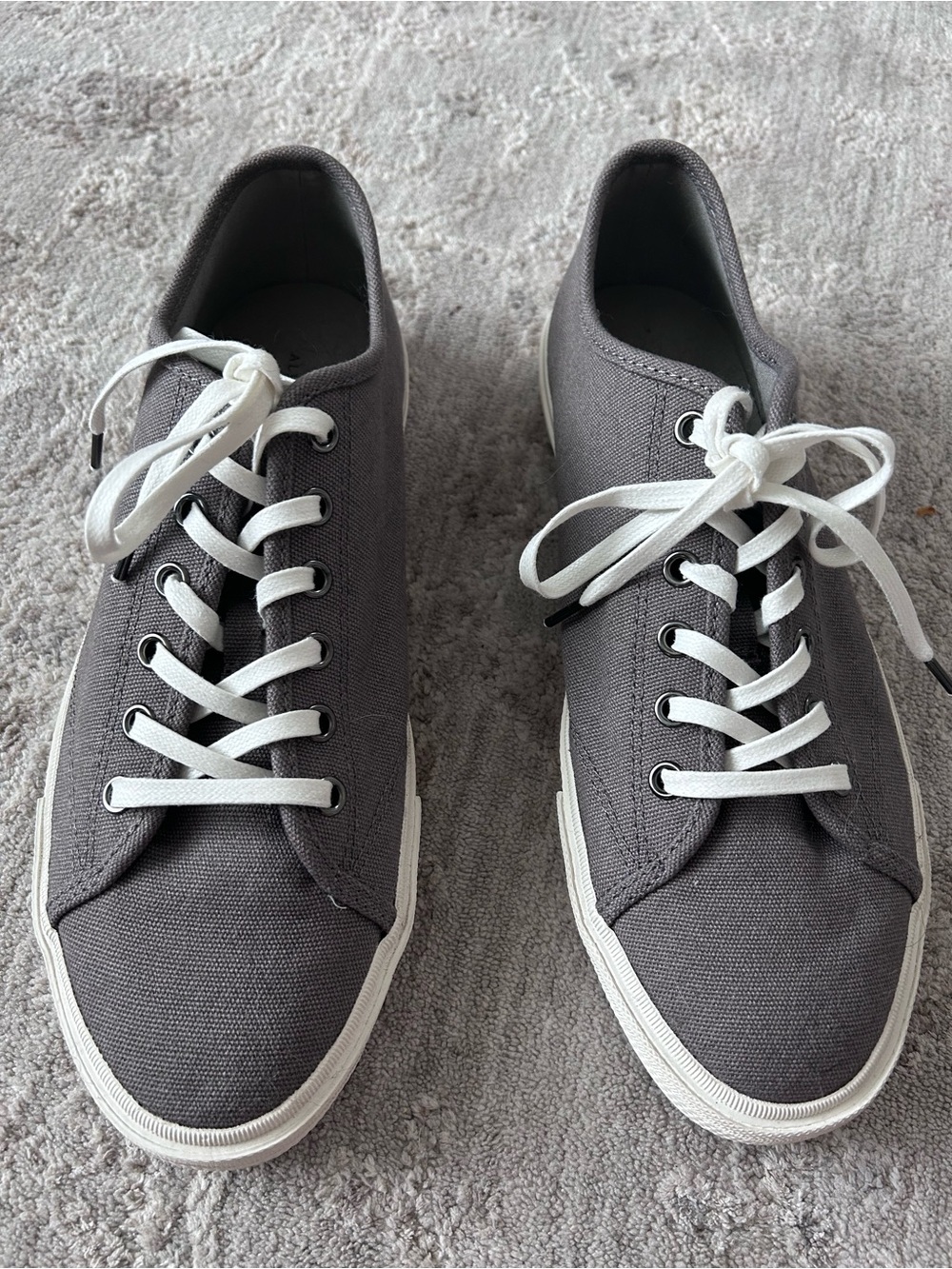 Allsaints Theo Men’s Canvas Lace Up Shoe Sneaker Charcoal Grey 34ZM0360-CCL Sz 8